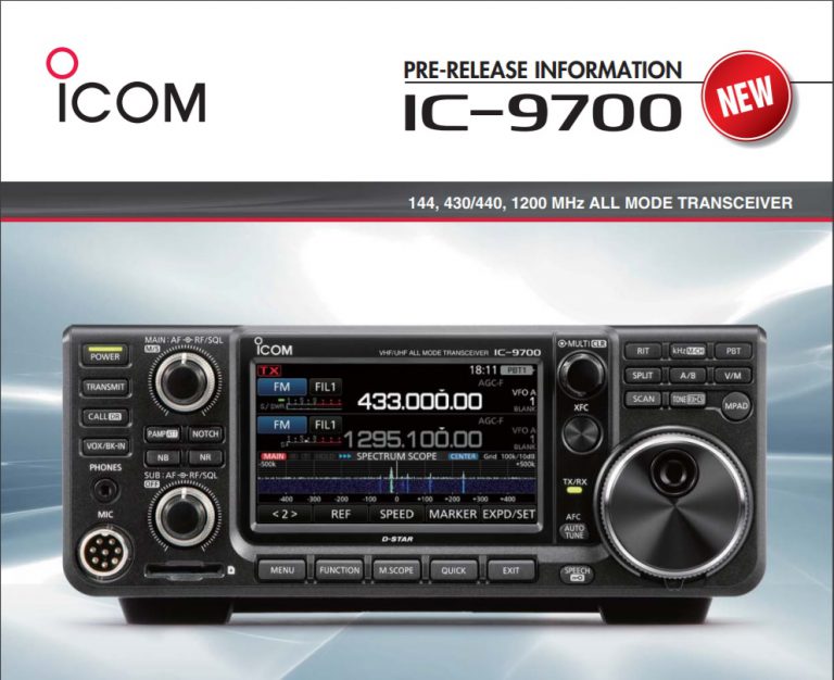 ICOM IC-9700 firmware upgrade - HamDigitaal.nl